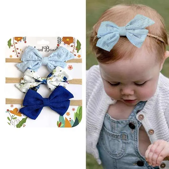رباطات رأس نايلون للأطفال رباطات شعر مرنة . Nylon Baby Headbands Elastic Hair Bands for Toddler