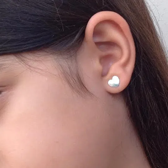 14k gold filled heart stud earrings