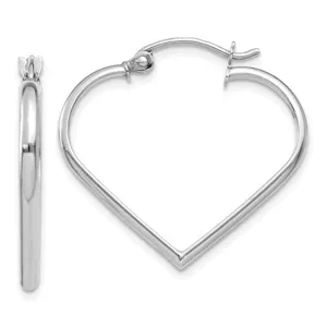 14k White Gold Heart of Gold Hoop Earrings