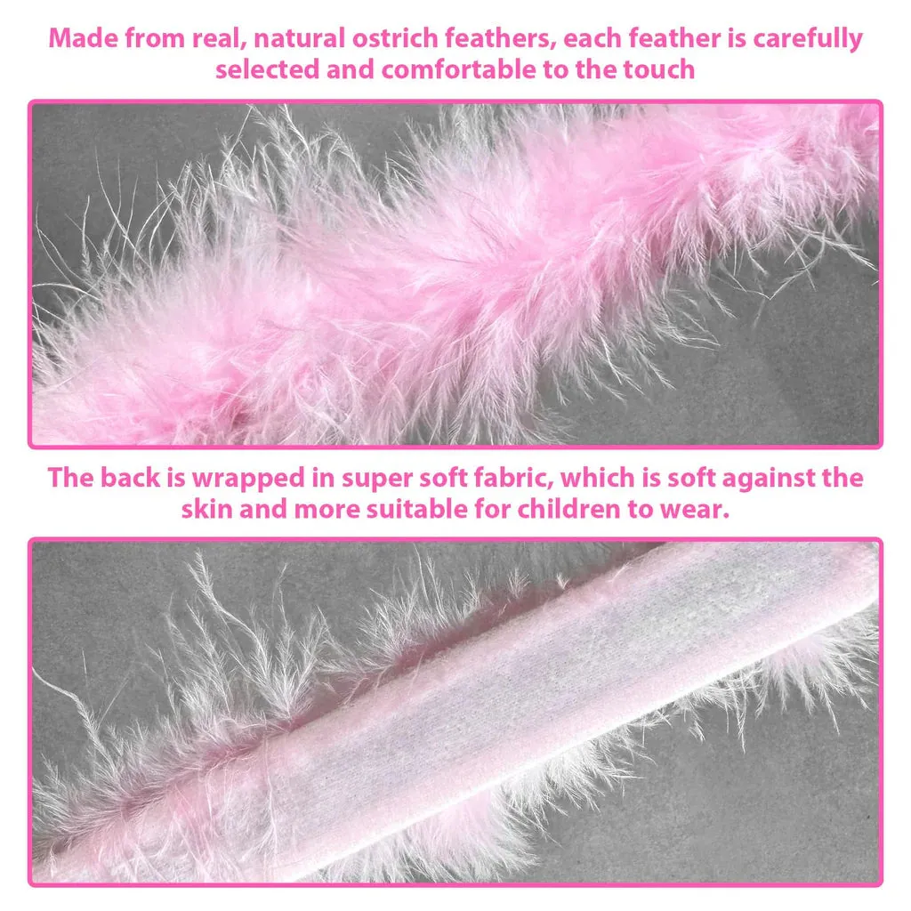 2 Pcs Pink Feather Bracelet Wristlet Women's Accessories Cuff Sleeve Bangle, Hair Accessories