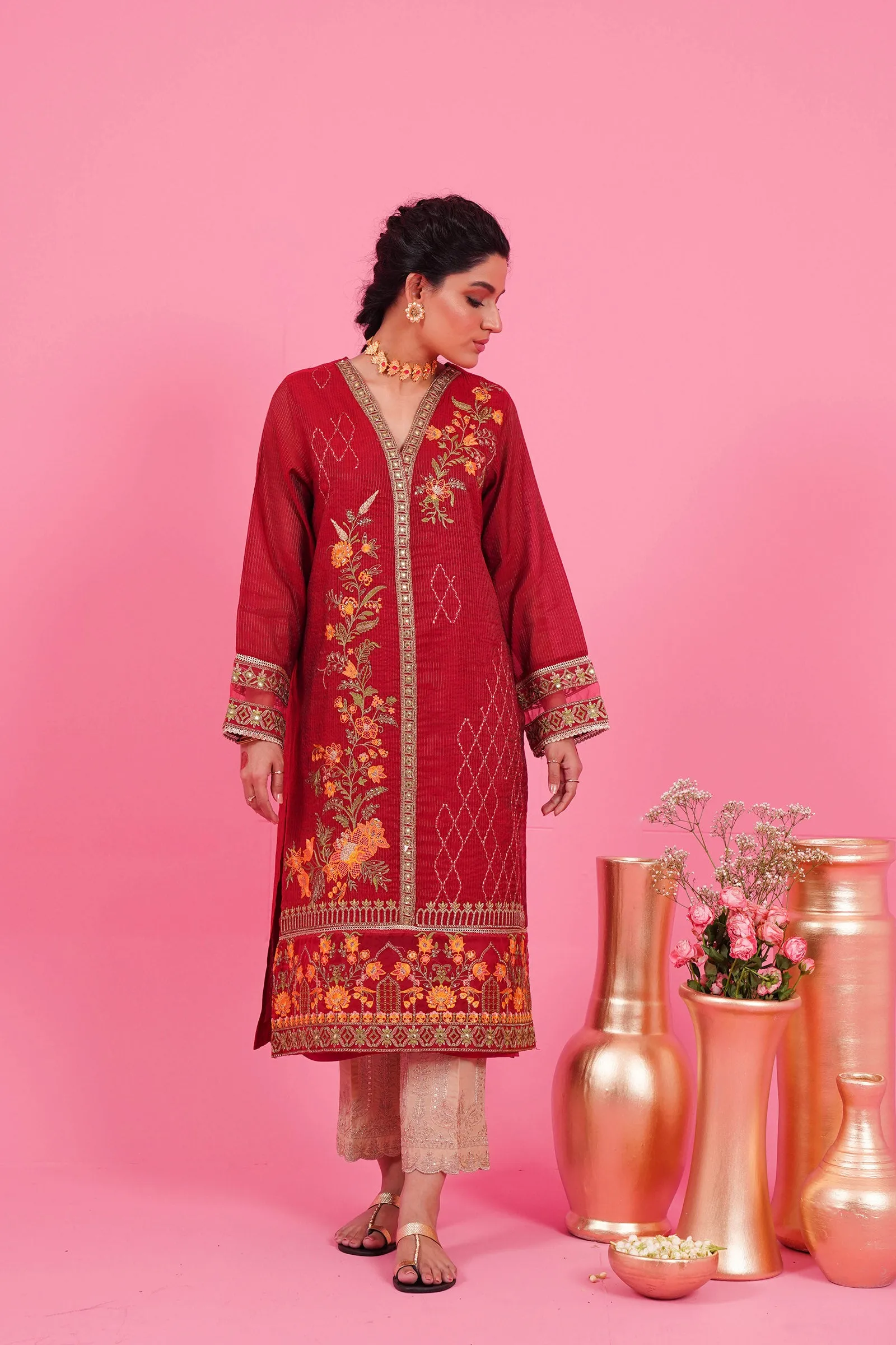 2 Piece Dyed Lurex Suit