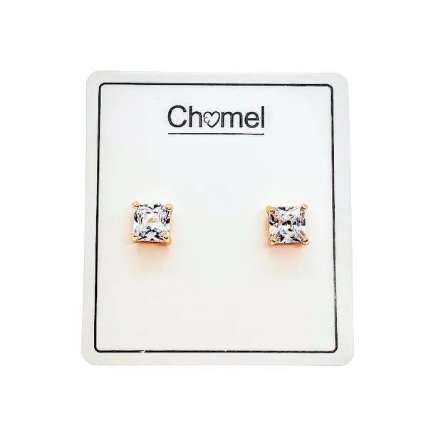 6mm Cubic Zirconia Solitaire Stud Earring