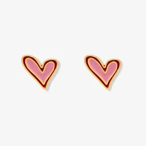 Abstract Heart Stud Earrings
