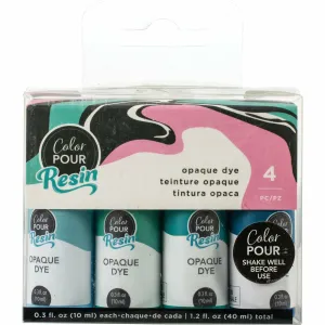 American Crafts Color Pour Resin Dyes 4 x 10ml Opaque Cool Colour Dyes