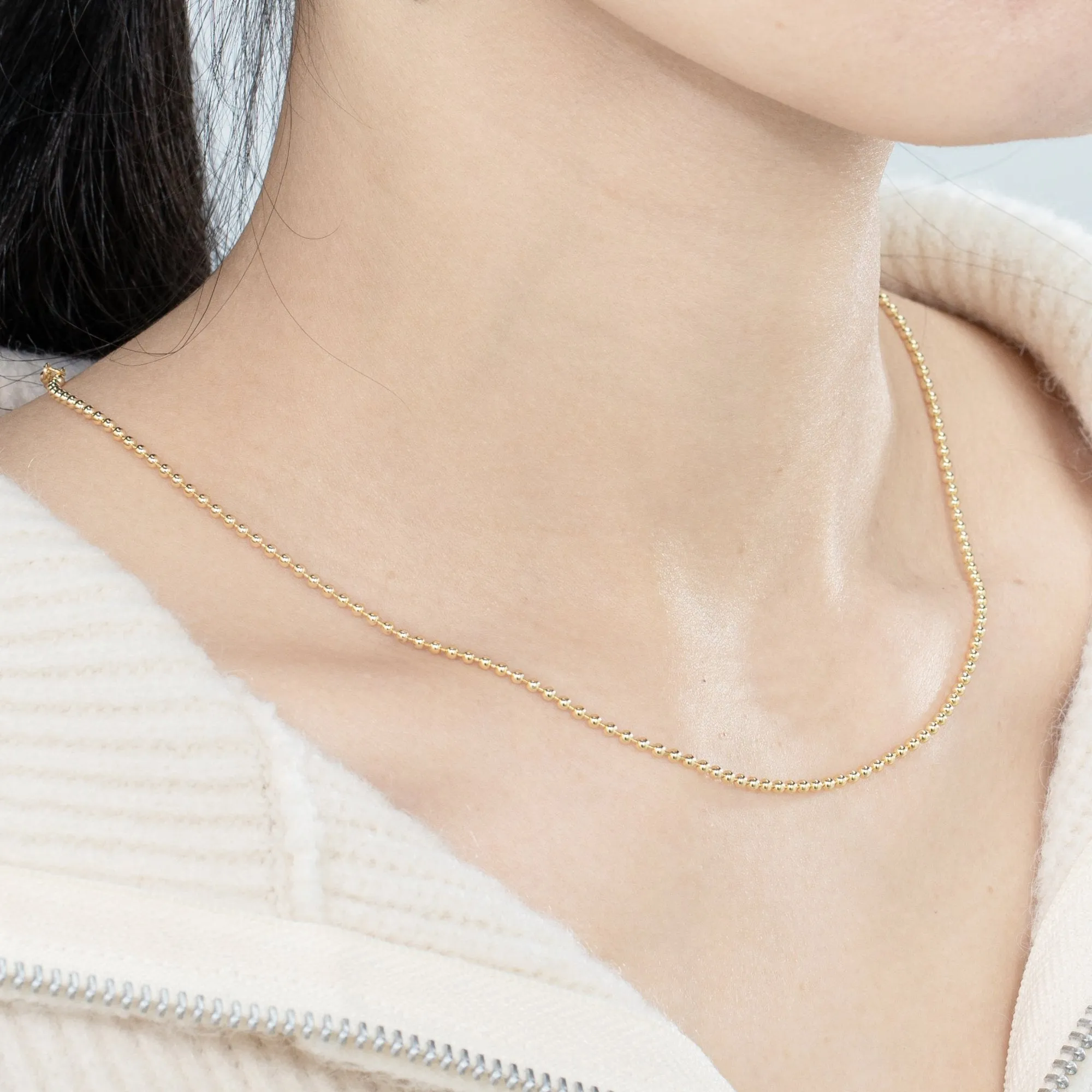 Beaded Ball Chain Necklace