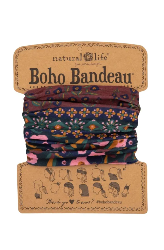 Boho Bandeau Wine Floral Border
