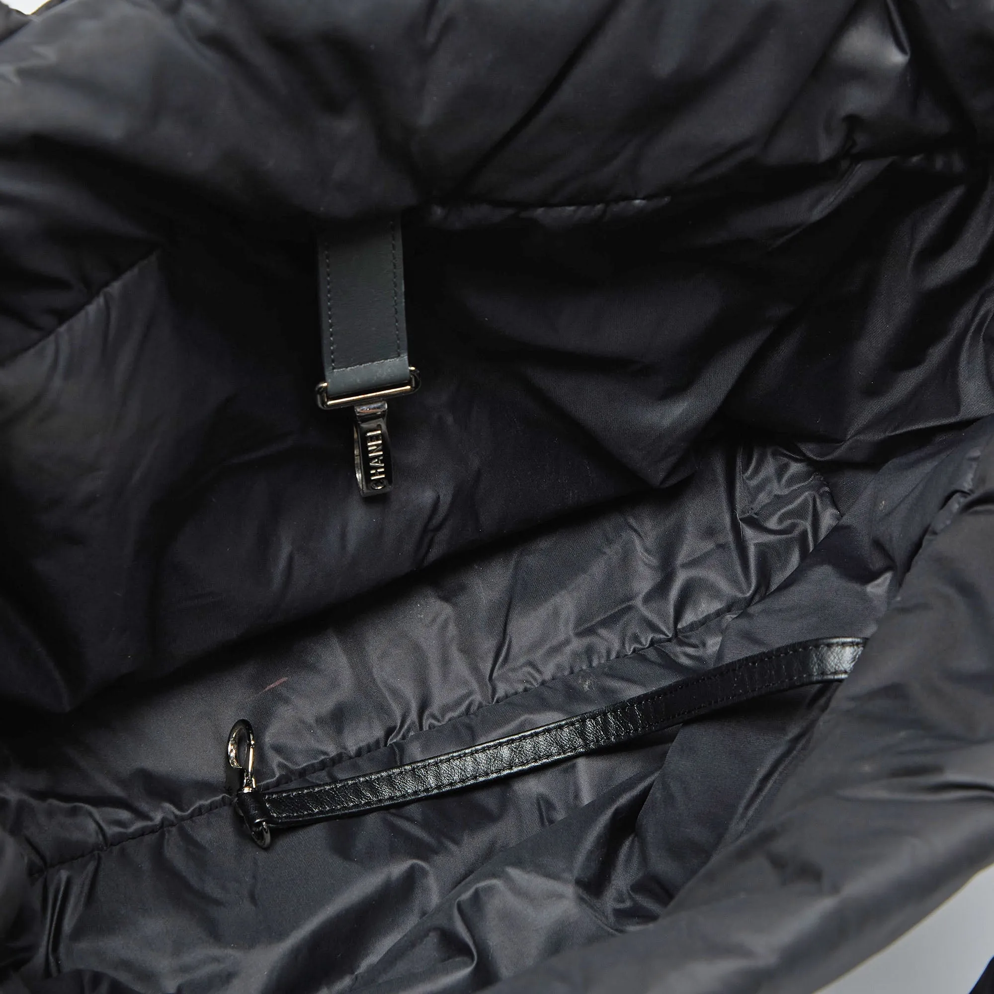 CHANEL Green/Grey Quilted Nylon Coco Cocoon Tote