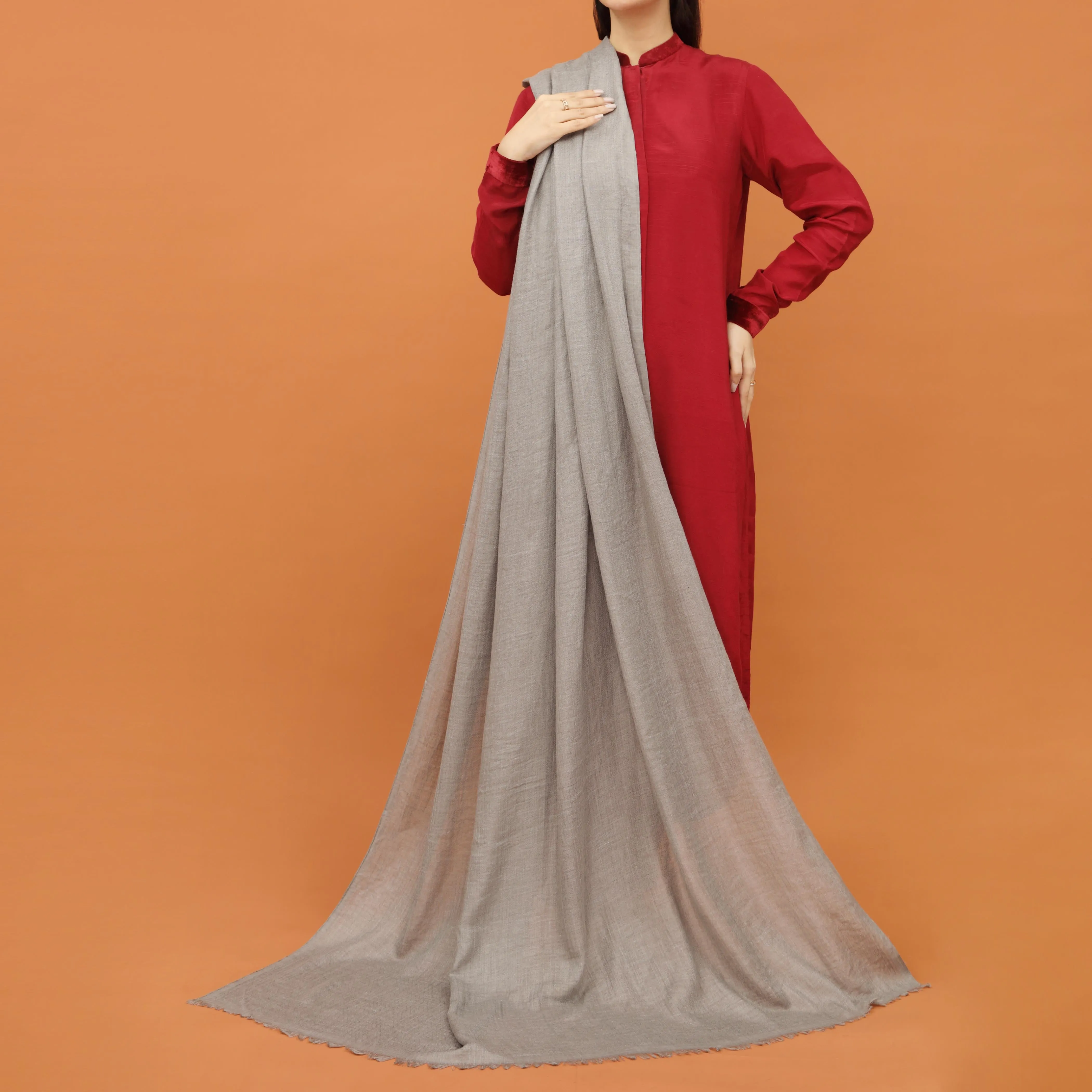 Charcoal Acrylic Winter Shawl PN4313
