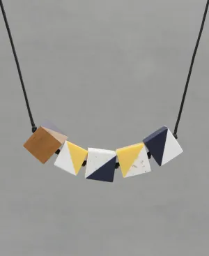 Colorful Cubes Geometric Block Necklace