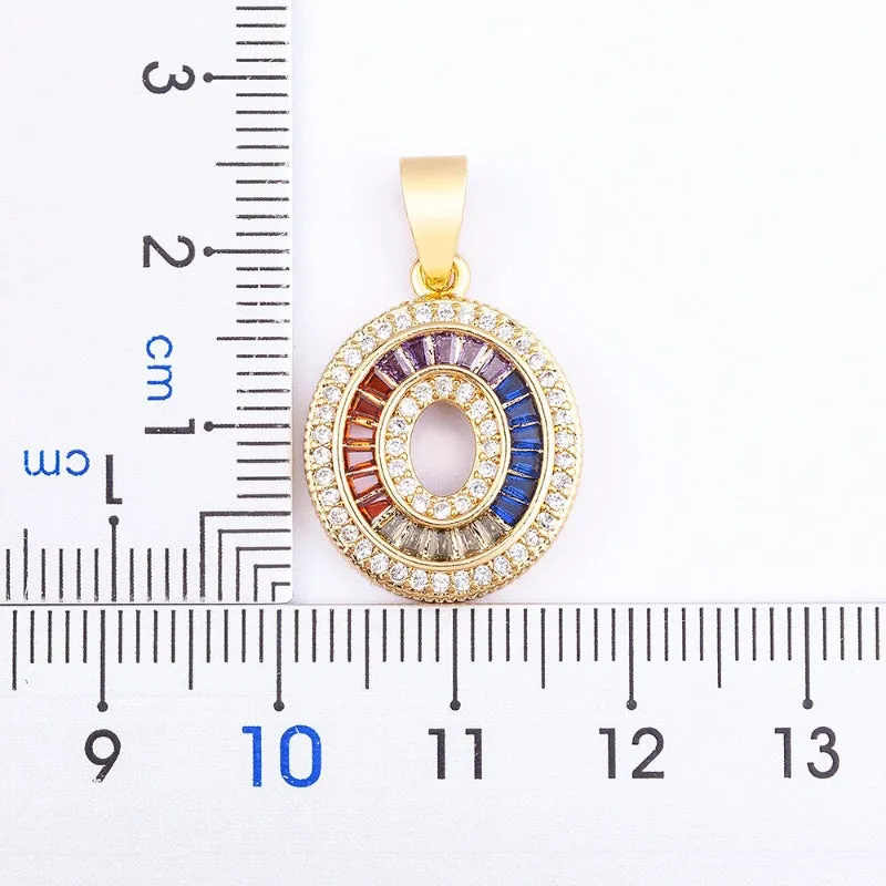 Colorful Rhinestone Bejeweled 0-9 Number Charm Pendant Necklaces