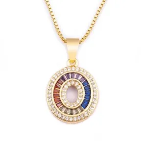 Colorful Rhinestone Bejeweled 0-9 Number Charm Pendant Necklaces