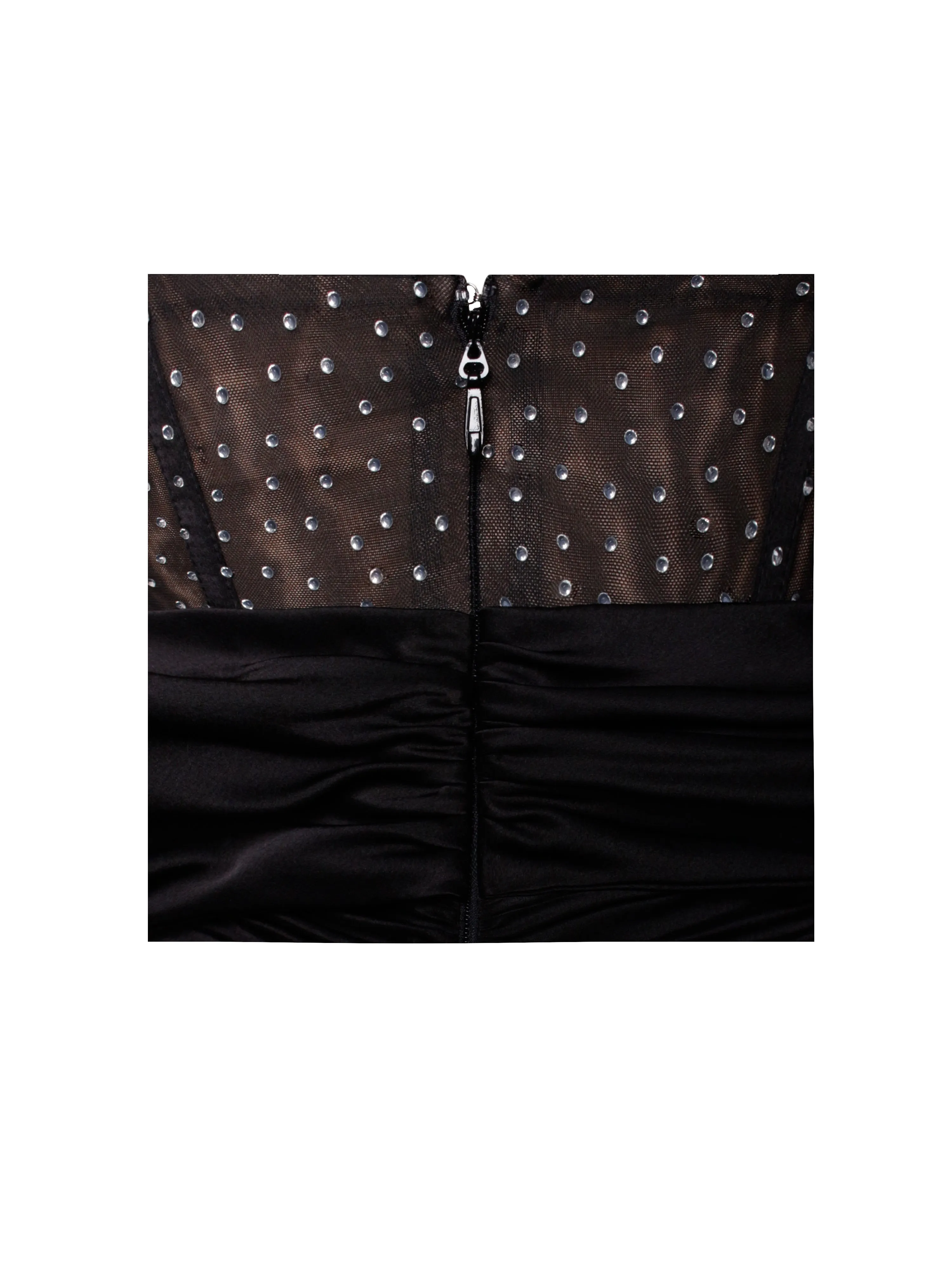 Darlene Black Off Shoulder Graceful Corset Satin Dress With Crystals
