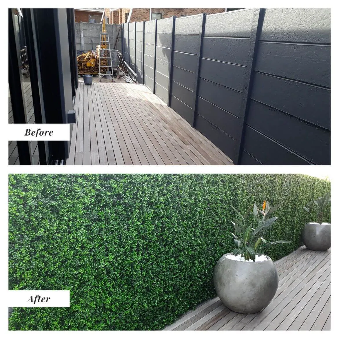Dense Buxus Artificial Hedge Tile / Fake Vertical Garden 1m x 1m UV Resistant