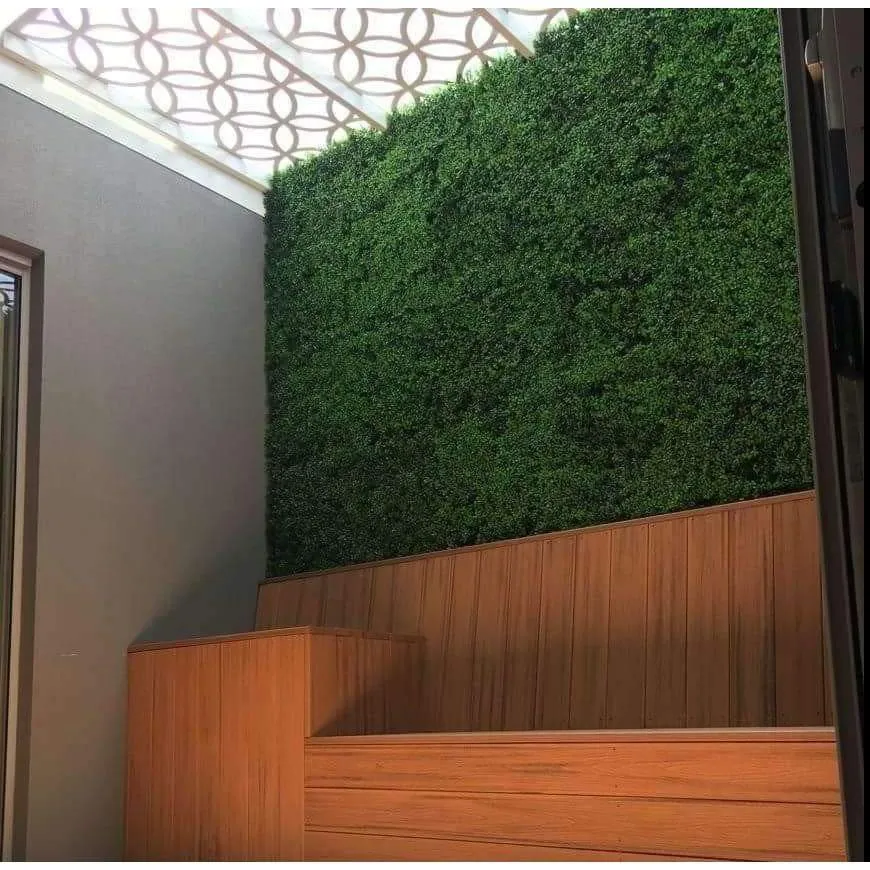 Dense Buxus Artificial Hedge Tile / Fake Vertical Garden 1m x 1m UV Resistant