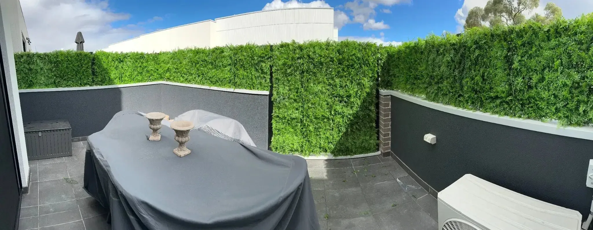 Dense Fern Artificial Hedge / Fake Green Wall DIY Vertical Garden 1m x 1m  UV Resistant