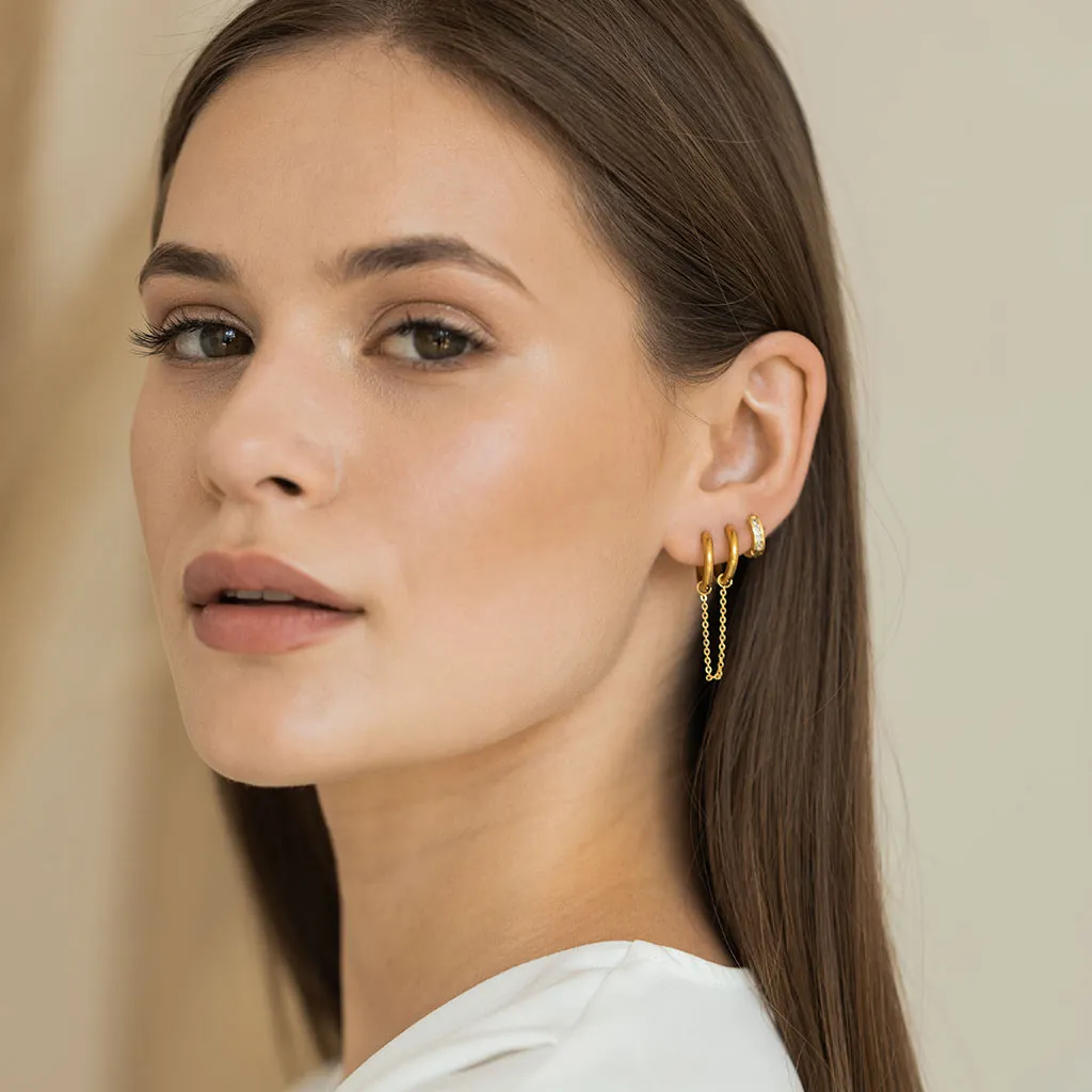 Double Hoop Chain Earring