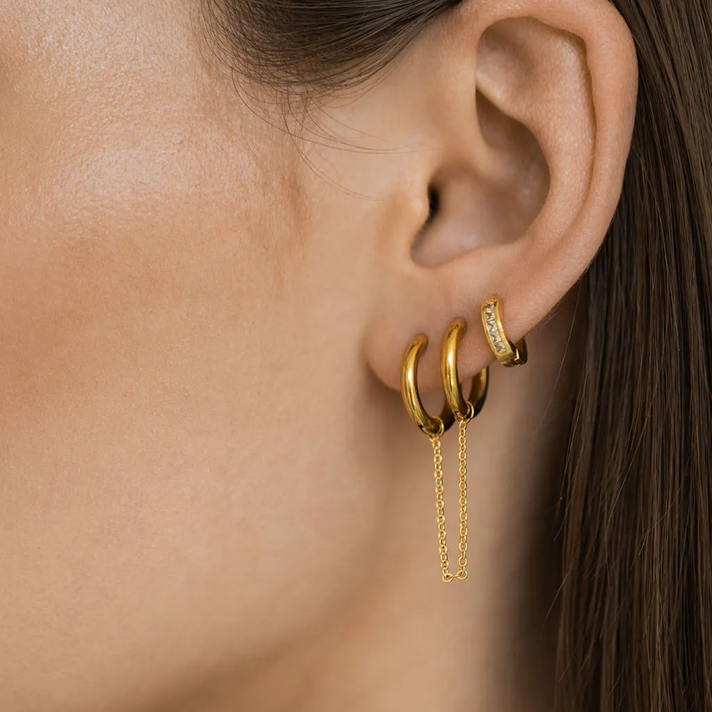 Double Hoop Chain Earring
