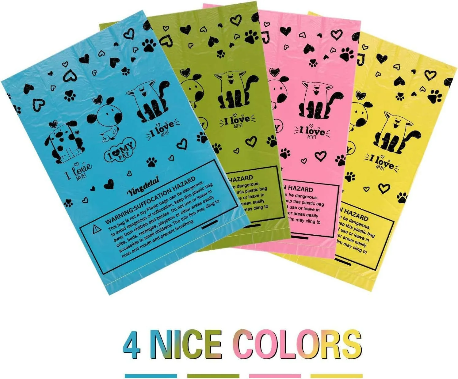 Eco-Friendly Vibrant Dog Poop Bags ( 4 colors)