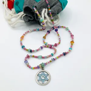 Enamel Star of David Charm Necklace