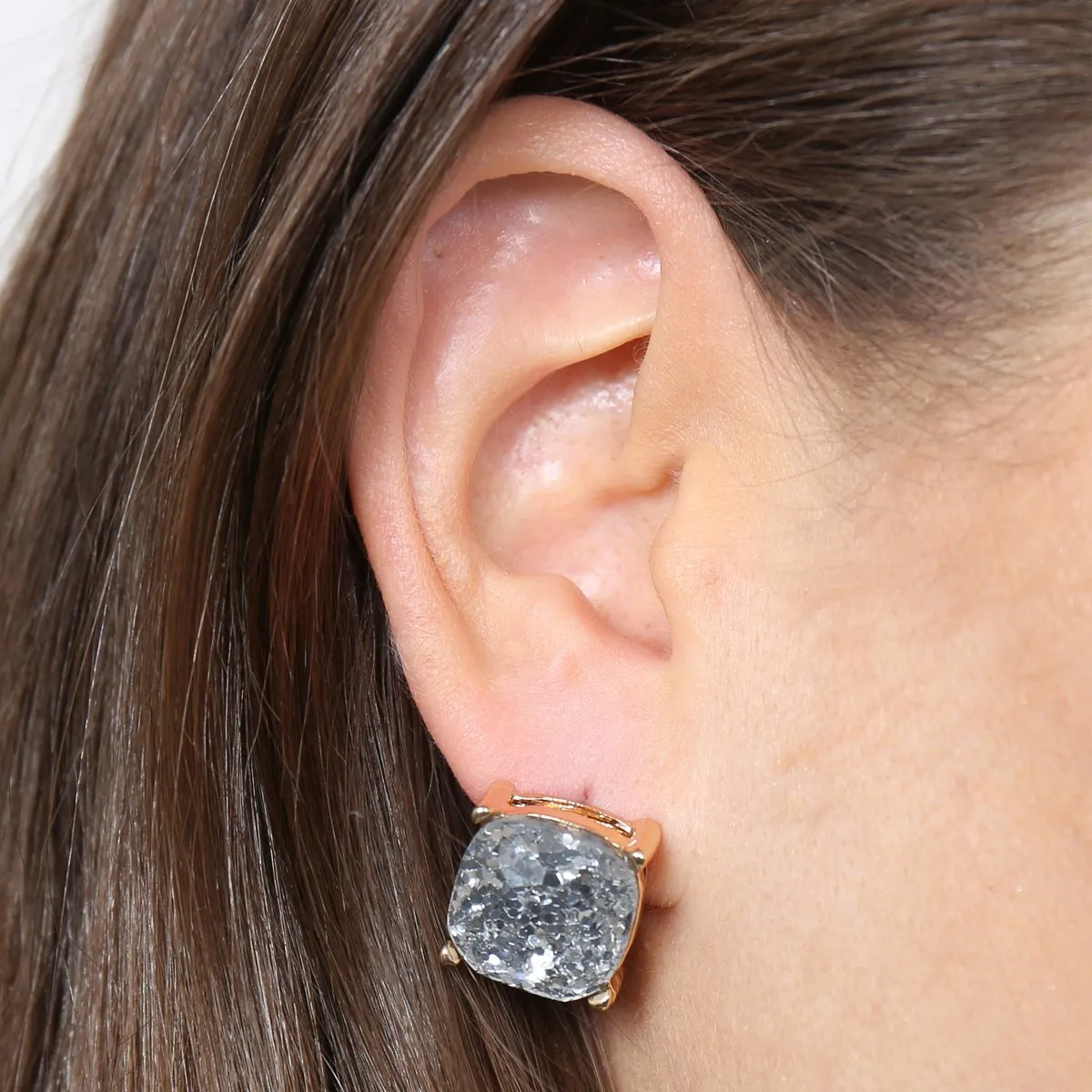 Glitter Epoxy Stud Earrings