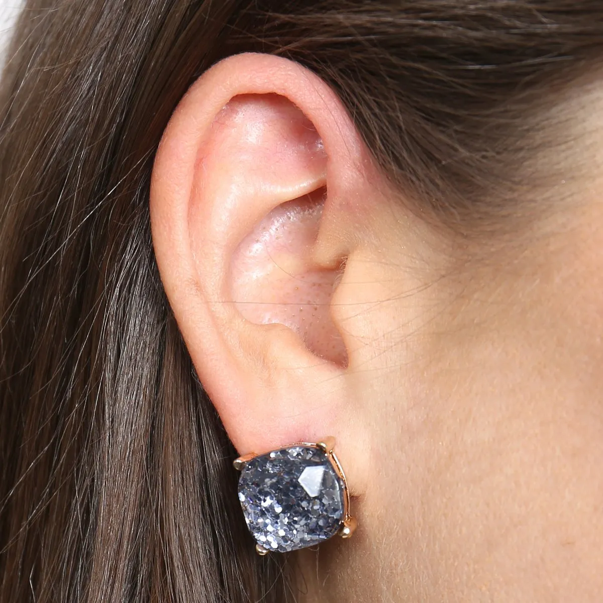 Glitter Epoxy Stud Earrings