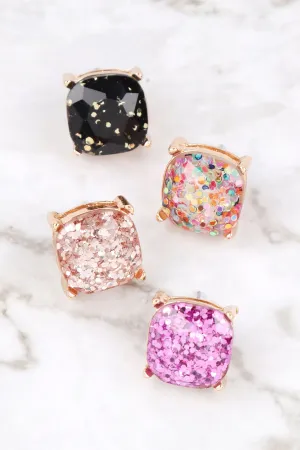 Glitter Epoxy Stud Earrings