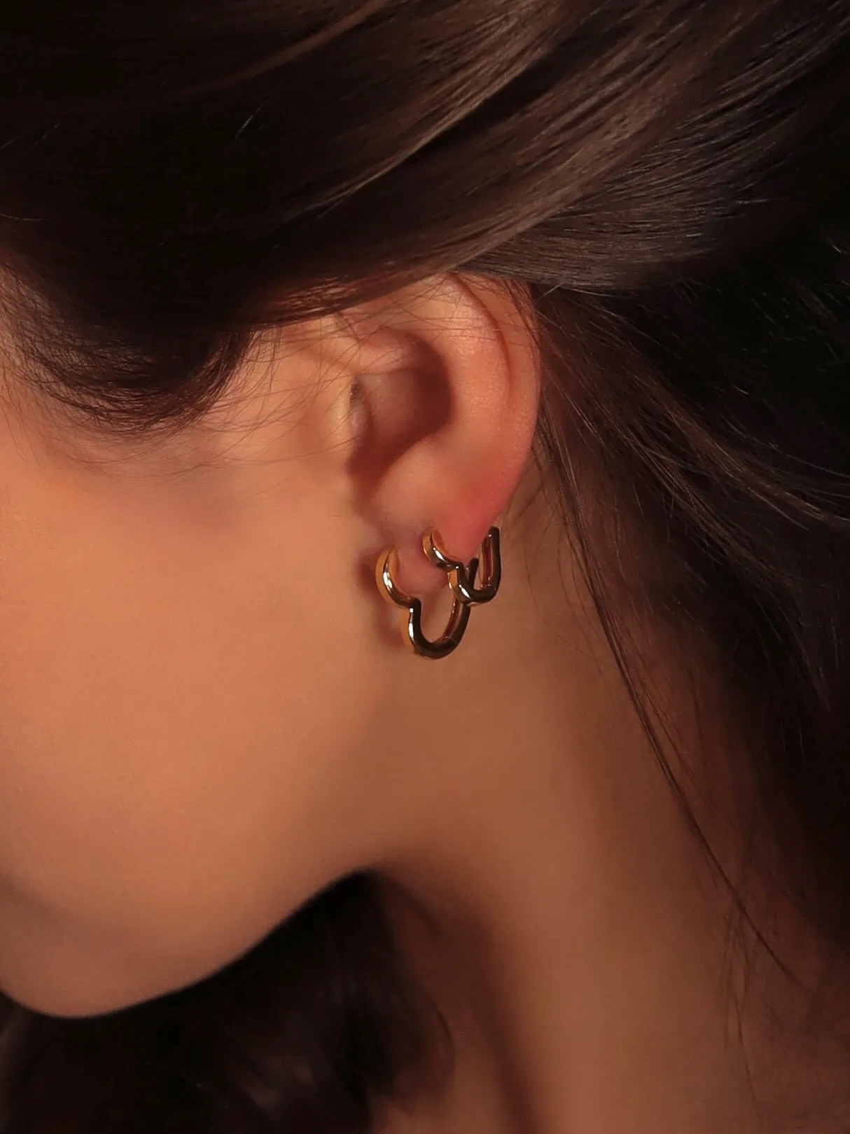 Gold Heart Earrings