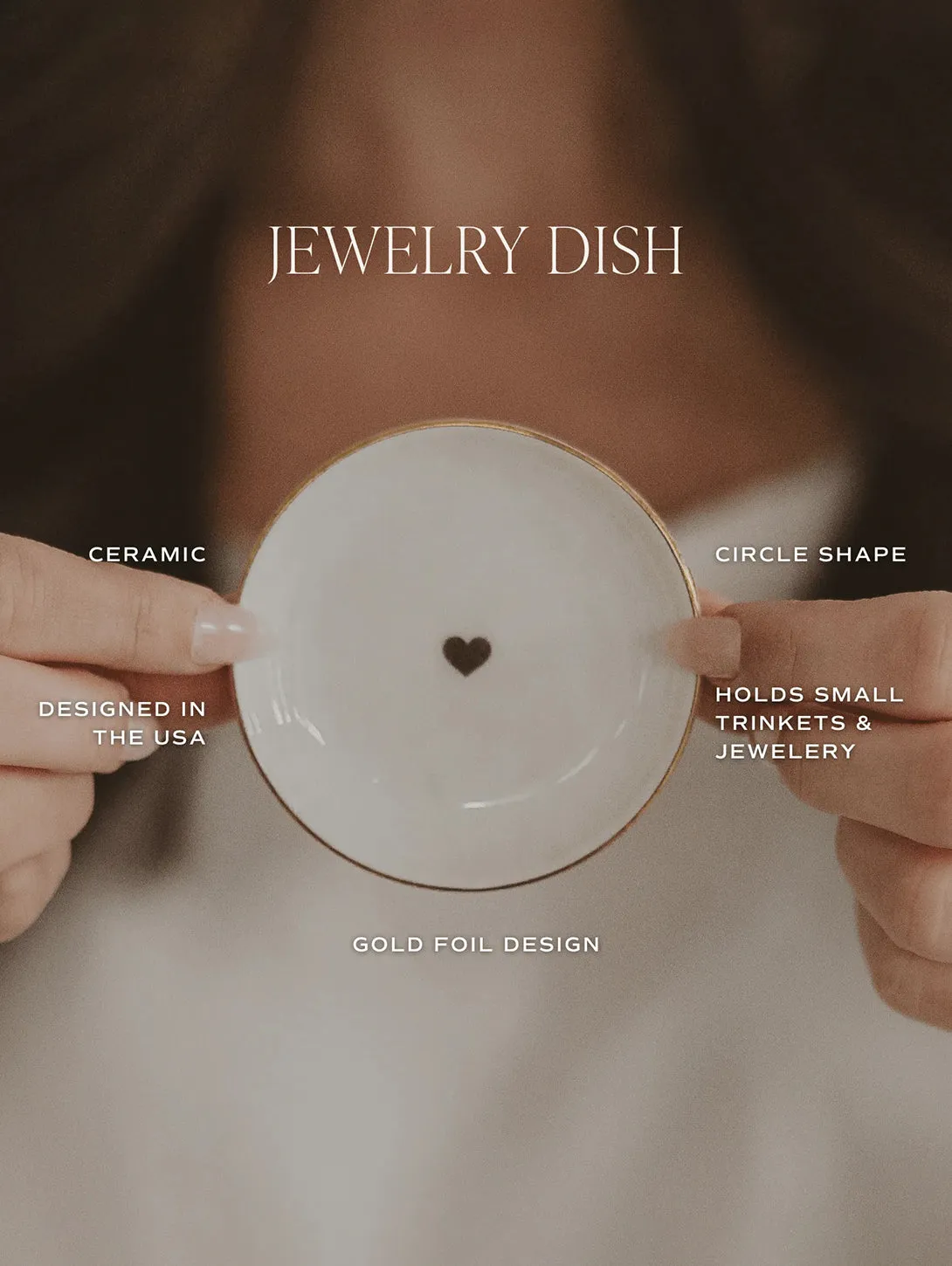 Gold Heart Jewelry Dish
