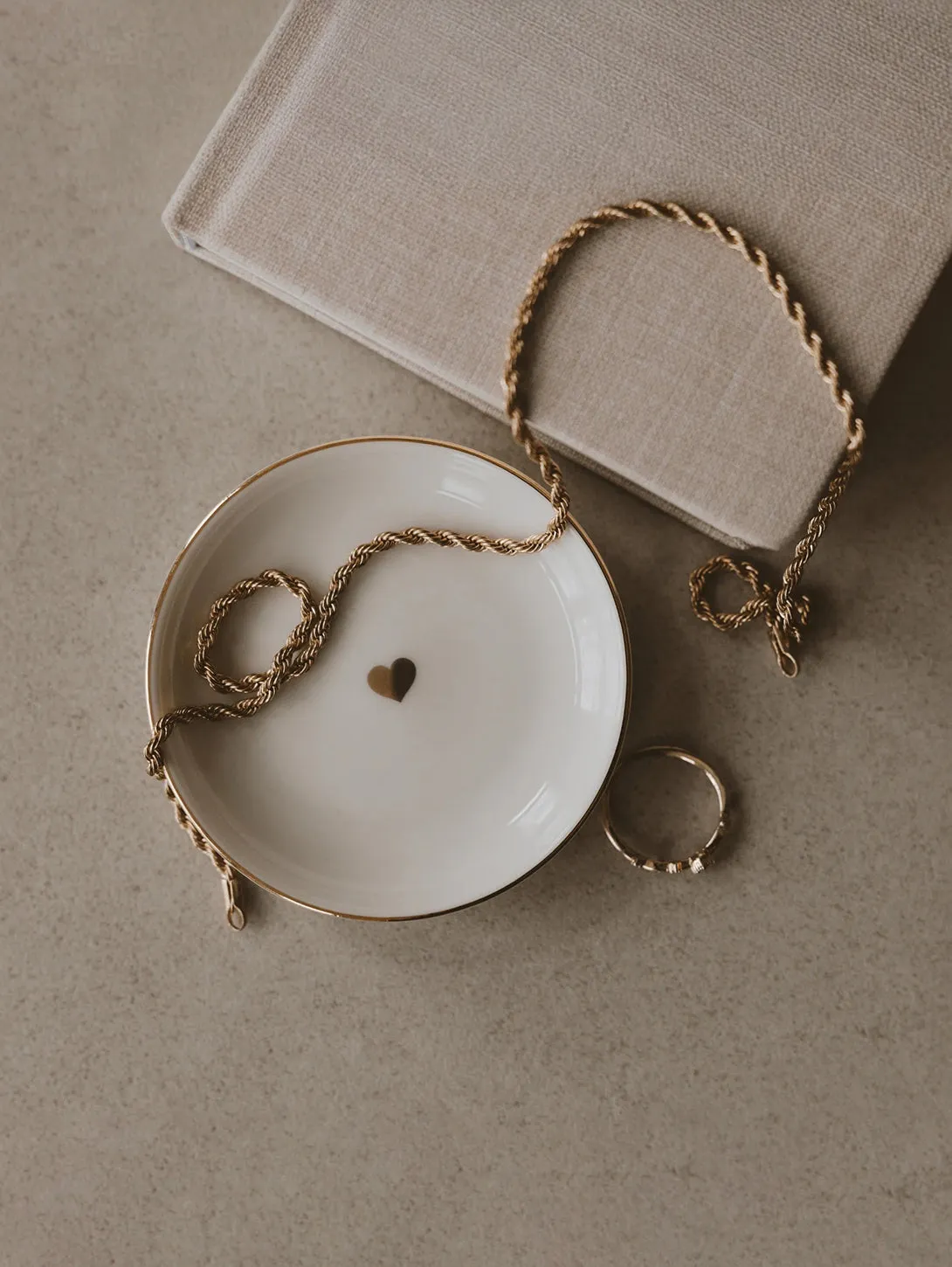 Gold Heart Jewelry Dish