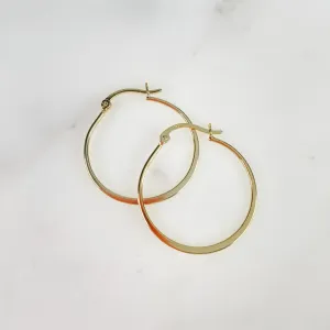 Gold Overlay Sterling Silver Vermeil 28mm Hoop Earrings