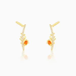 Golden Beaming Bell Mallow Cuff Earrings
