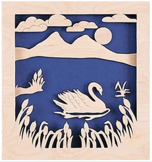 Graceful Swan 3D Pattern