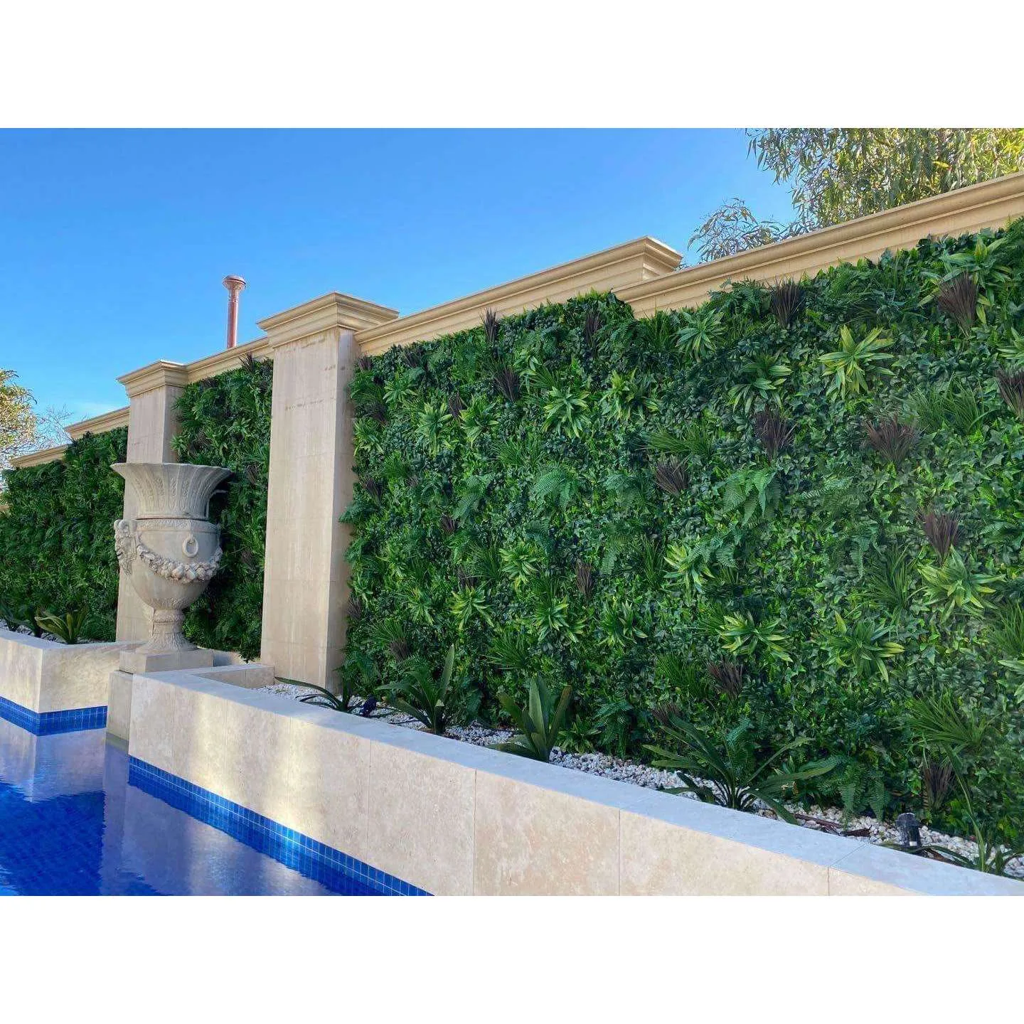 Green Beet Artificial Vertical Garden / Fake Green Wall 1m x 1m UV Resistant