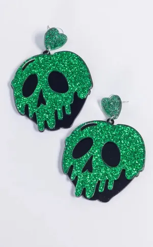 Green Cryspin Skull Earrings