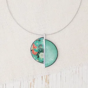 Green Kimono Split Circle Pendant
