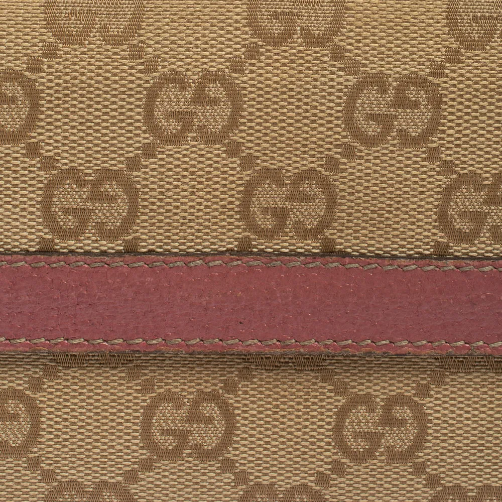 Gucci Beige/Pink GG Canvas and Leather Charmy Continental Wallet