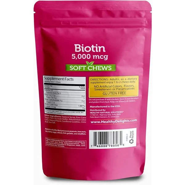 Healthy Delights Naturals Biotin 5000mcg Soft Chews