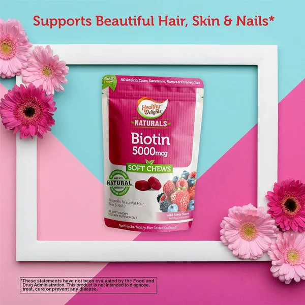 Healthy Delights Naturals Biotin 5000mcg Soft Chews