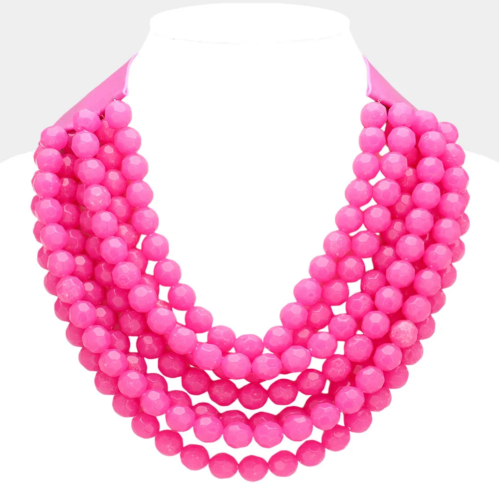 iLLASPARKZ Faceted Beaded Multi Layered Magnetic Collar Necklace