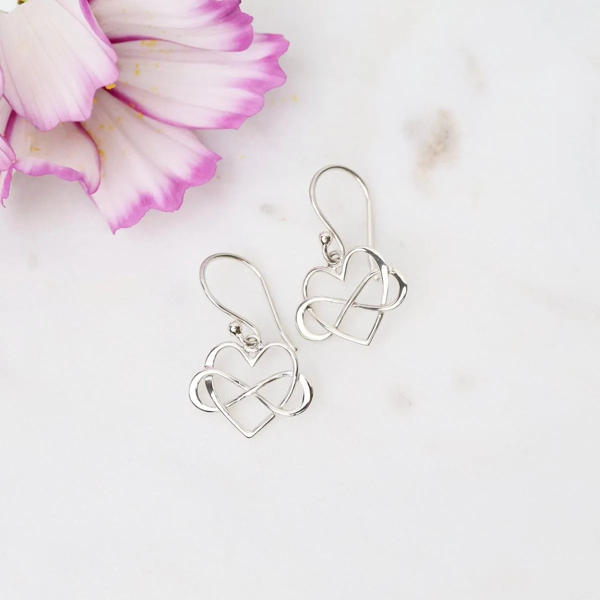 Infinity Heart Dangle Earrings