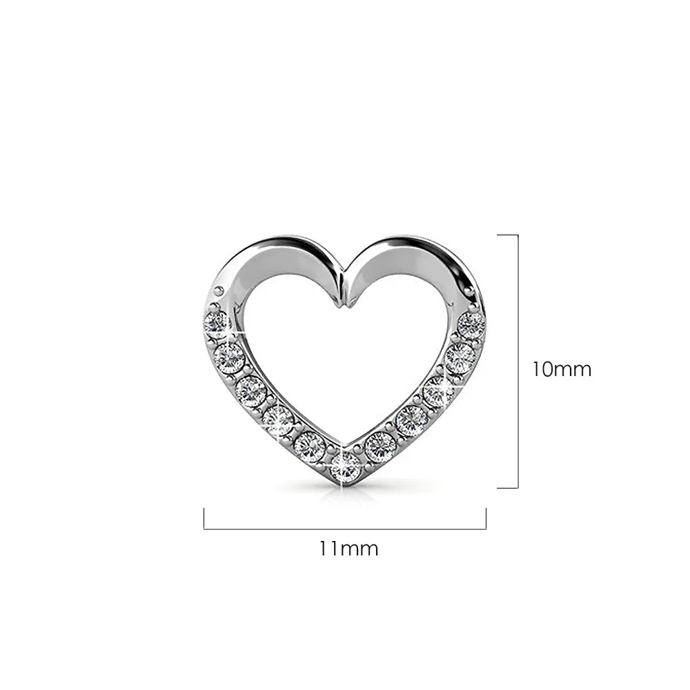 Innocent Heart Stud Earrings Embellished With SWAROVSKI Crystals