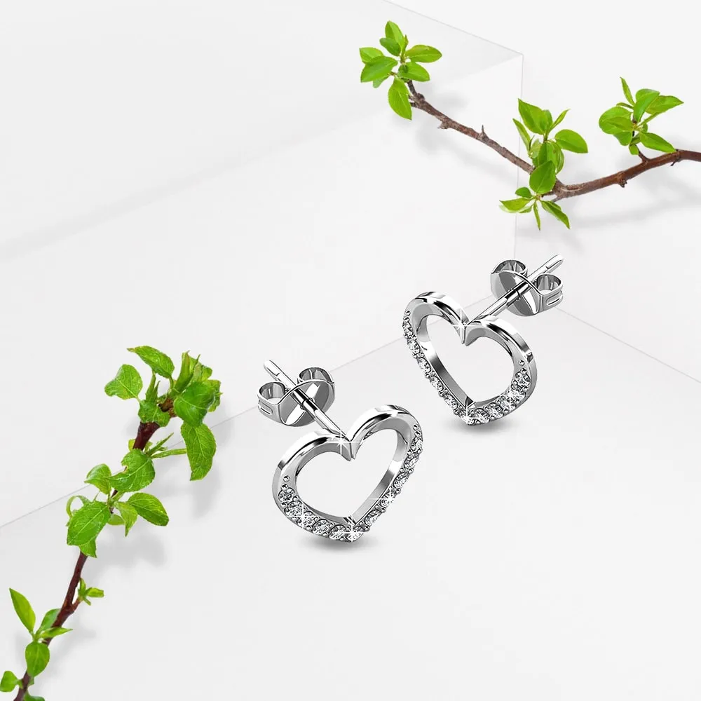 Innocent Heart Stud Earrings Embellished With SWAROVSKI Crystals