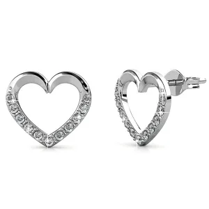Innocent Heart Stud Earrings Embellished With SWAROVSKI Crystals