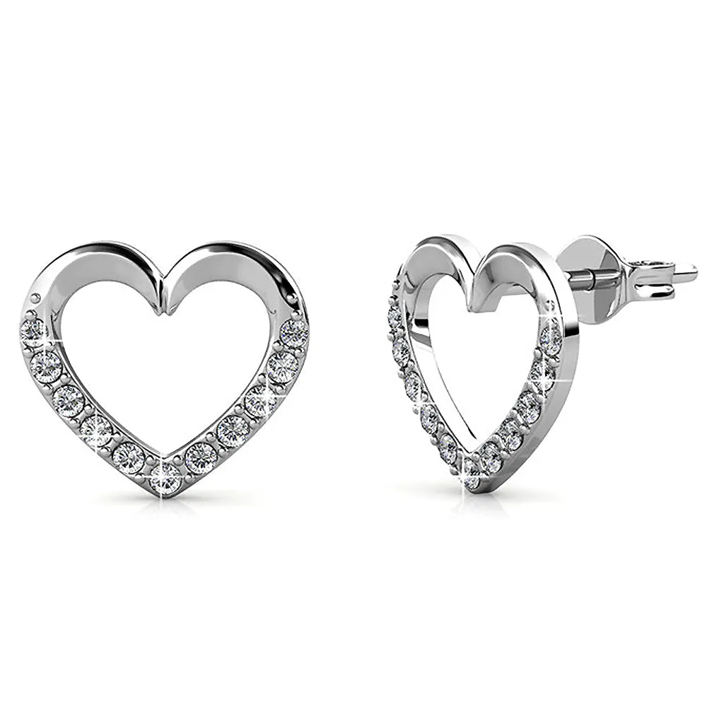 Innocent Heart Stud Earrings Embellished With SWAROVSKI Crystals