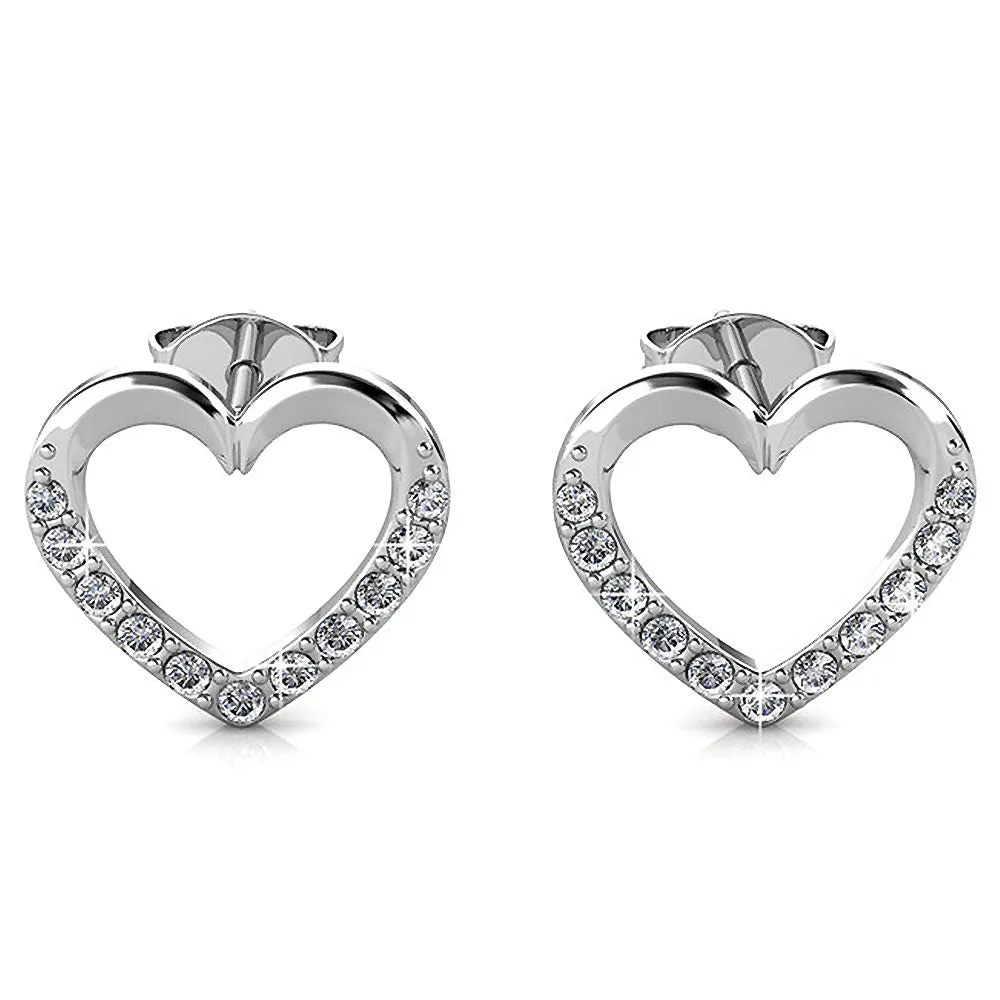 Innocent Heart Stud Earrings Embellished With SWAROVSKI Crystals