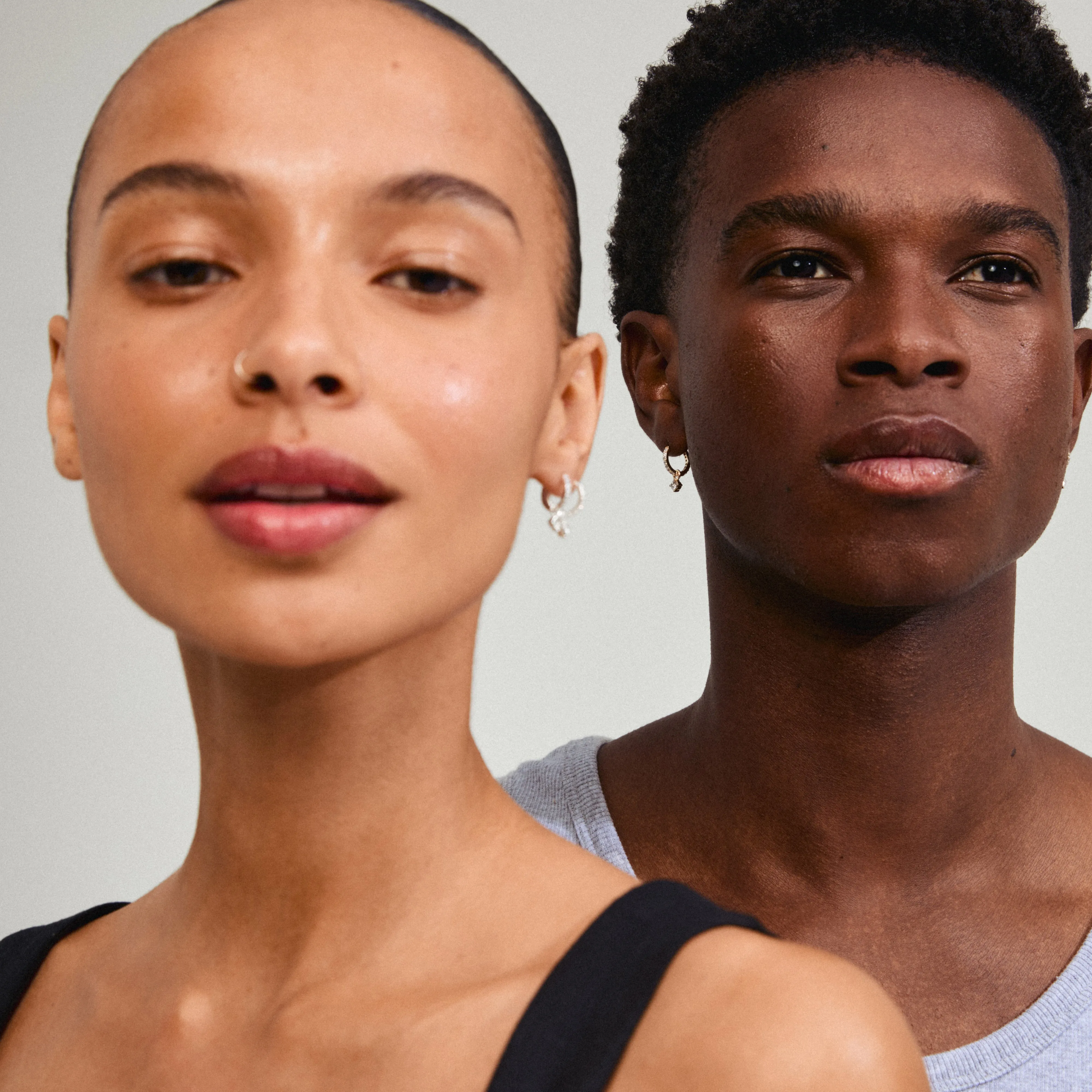 JOA crystal hoop earrings gold-plated