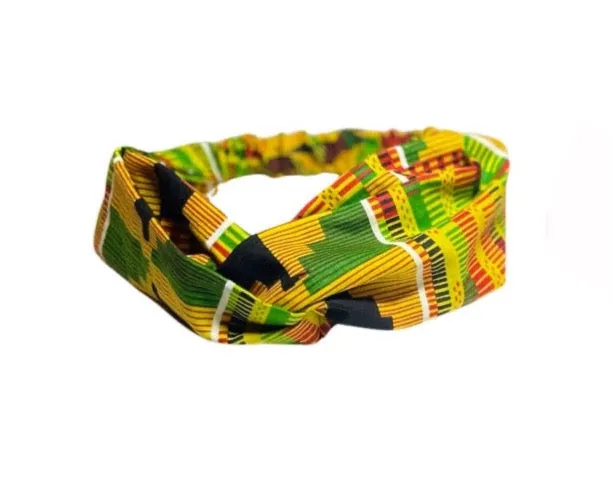 Kente Red Twisted Front Headbands