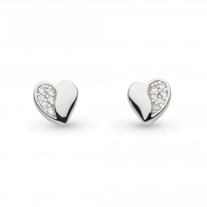 Kit Heath Miniature Sparkle Zirconia Sweet Heart Earrings 40032CZ