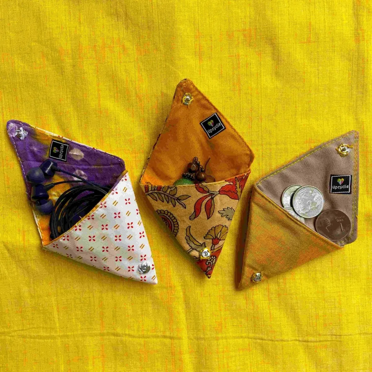 Kutti Samosaas - Upcycled Origami Pouches Pack of 3
