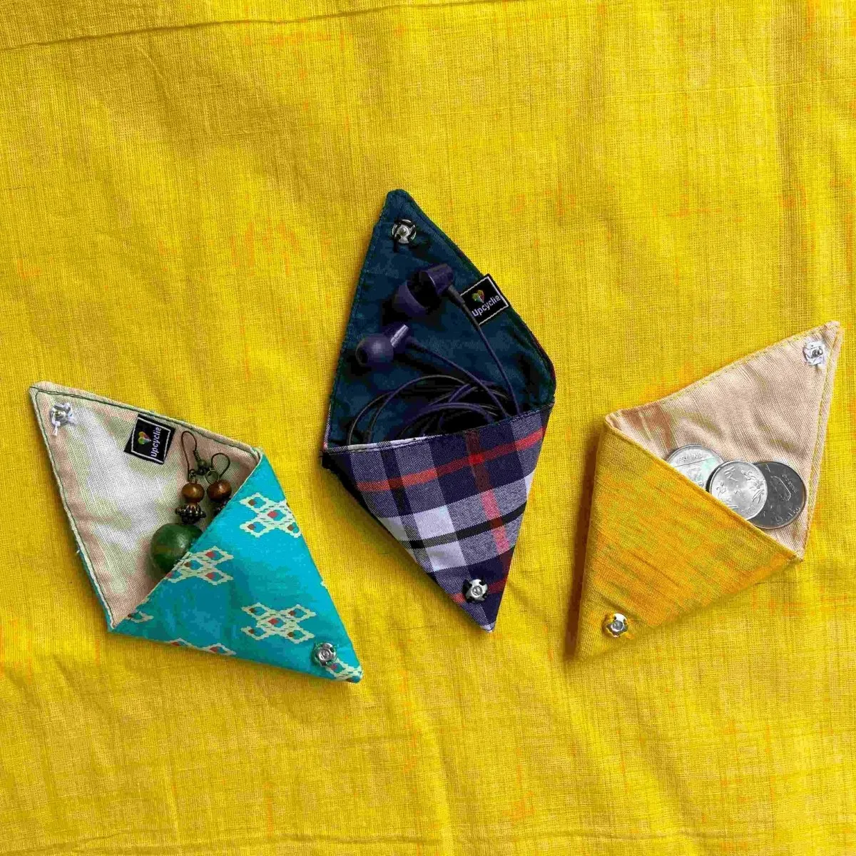 Kutti Samosaas - Upcycled Origami Pouches Pack of 3